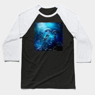 Wonderful jellyfish in the deep ocean Baseball T-Shirt